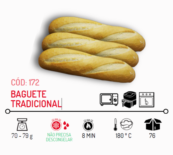 Baguette Media Lanche - Caixa 3Kg