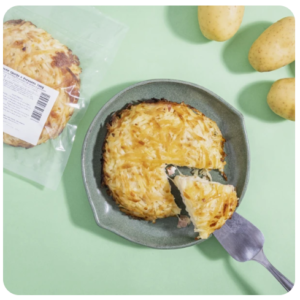 Batata tipo Rostie aos 2 queijos e Presunto