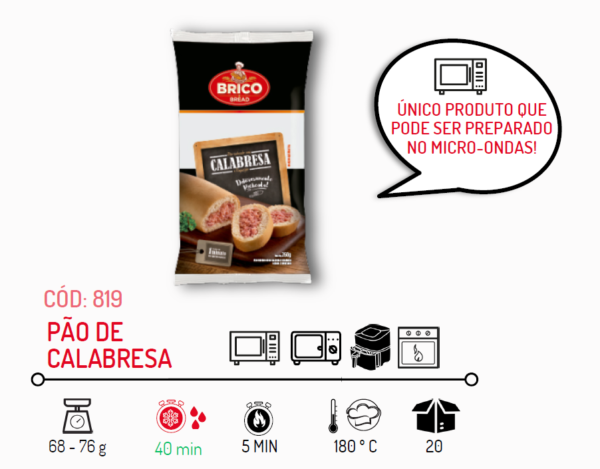 Pão Recheado de Calabresa Congelado