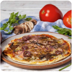 Pizza de Cogumelo e Presunto sem Glúten