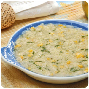 Sopa de Milho com Frango e Couve